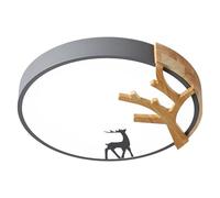 Wmmner Modern Led Ceiling Lights Cartoon Elk Lamp Compatible with Bedroom Living Study Room Decor Adjustable Lighting Fixtures,Chandelier/Gris
