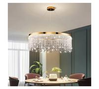 Wmmner Modern Led Clear Crystal Ceiling Chandeliers Living Dining Room Lamps Circle Hanging Light Lustre Home Decor,Chandelier/Dia60Cm
