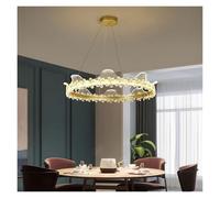 Wmmner Modern Led Crystal, Round Light, D Acrylic Hanging Lamp, Indoor Ceiling Light Fixture Compatible With Living Room Dining Room Kitchen Island Room, (3 Colors)