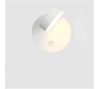 Wmmner Modern Led Wall Lamp Compatible With Bedroom Bedside Study Indoor Round Iron Light Practical Luminaire Deco Reading Lighting Fixtures,Chane/White 15Cm/Blanco Cálido