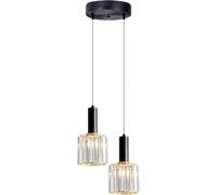Wmmner Modern Mi-Ni Crystal S - Compatible con la Isla de la Cocina, Compatible con la Luz Colgante Ajustable, (Oscuro 1 Luz) Ulz 000946 Lámparas Colgantes de Estilo Bohemio, Baske de Linopantalla de