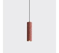 Wmmner Modern Red Terrazzo Hanging Lights Industrial Cement Hanging Lights Single Head 9.8In Cylindrical Chandelier For Dining Room Living Room Kitchen Bedroom 5W Warm Light(White)/Rojo