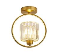 Wmmner Modern Semi Flush Mount Ceiling Light,E27 Socket Small Indoor Close To Ceiling Lamp,1-Light Crystal Ceiling Light Fixture For Living Room Dining Room Bedroom Corridor Children's Room Hallway(G/