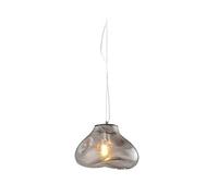 Wmmner Modern Simple Irregular Glass Ball Chandelier Personality Creative Light Hanging Lamp For Bedroom Dining Room Living (Transparent/Smoke Grey/Amber) (Smoke Grey 20 * 15Cm)/Gris Humo/30 * 15 cm