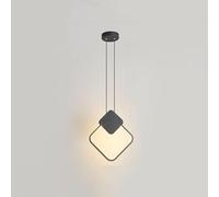 Wmmner Modern Simple Led Light Nordic Style Black Led Round Hanging Lamp 3-Colors Dimmable 19W Chandelier Height Adjustable Acrylic For Kitchen Island Dining Room Bedroom(C)/Negro/B Ulz 000100 Pantall