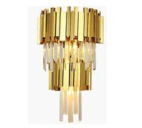 Wmmner Moderno 2 Terceros 3 Luces Aplique de Pared de Cristal D Lámpara de Metal Creativity Cone Light Fxture For Hotel Living Room Restaurant Corridor-Den 27 * 54Cm
