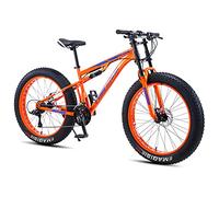 Wmmner Mountain Bike 26 Inch Fat Tire For Men And Women, Dual-Suspension Adult Mountain Trail Bikes, All Terrain Bicycle With Adjustable Seat & Dual Disc Brake,Red,21 Speed/Naranja/27 Velocidad