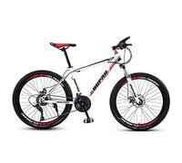 Wmmner Mountain Bike,Adult Offroad Road Bicycle 24 Inch 21/24/27 Speed Variable Speed Shock Absorption, Teenage Students, Men And Women Sports Cycling Racing Ride 10Wheels- 24 Spd/Wt/Rueda de Radios R