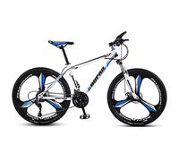 Wmmner Mountain Bike,Adult Offroad Road Bicycle 24 Inch 21/24/27 Speed Variable Speed Shock Absorption, Teenage Students, Men And Women Sports Cycling Racing Ride 10Wheels- 24 Spd/Wt/Bu 3 Ruedas