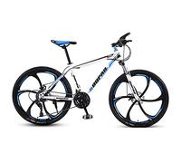 Wmmner Mountain Bike,Adult Offroad Road Bicycle 24 Inch 21/24/27 Speed Variable Speed Shock Absorption, Teenage Students, Men And Women Sports Cycling Racing Ride 10Wheels- 24 Spd/Wt/Bu 6 Ruedas