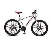 Wmmner Mountain Bike,Adult Offroad Road Bicycle 24 Inch 21/24/27 Speed Variable Speed Shock Absorption, Teenage Students, Men And Women Sports Cycling Racing Ride 10Wheels- 24 Spd/Wt/Rd 10 Ruedas