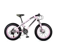 Wmmner Mountain Bike,Adult Road Bicycle 24 Inch 21/24/27 Speed Men Woman Oil Spfork Front Fork Ride Blue-20 21 Speed/Rosa/24 21 Velocidades