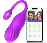 Wmmner Mujer Juguetes Eróticos para Pareja Sexuales Control Remoto App 9 Modos Clítoris Consoladores.. para Mujer Vibrador Mando Distancia Huevo Vibración con Mando (Rojo)/Lilla