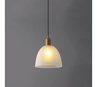 Wmmner N Modern Lighting Light 1-Light Single Hangng Lamp, Wooden Kitchen Island Lights With Ribbed Glass Shade, Suspension Chaner For Dining Room Bedroom/Diámetro 15 cm Ulz 000263 a 6.3In