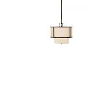 Wmmner New Chinese Antique Round Chandelier,Gauze 2 Tier Light,Creative Indoor Adjustable Height Ceiling Light Fixture For Kitchen Island Dining Room Bedroom Hallway Bar Living Room(S)/un Color/S