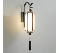 Wmmner New Chinese Tassel Wall Light Brass Wall Lamp With Fabric Lampshade Copper Lantern Wall Sconce E27 Lighting Fixture Living Room Decorative Wall Lamps Retro,