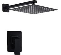 Wmmner Newly Matt Black Bathroom Shower Faucet Set 8/10/12/16 Shower Head With Shower Handspray Hot And Cold Water Mixer Bath Taps,8 Inch Shower Set Beauty Comes/Juego de Ducha de 16 Pulgadas