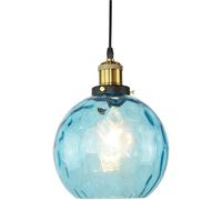 Wmmner Nordic Globe Blue Blue Glass Chandelier Modern Ripple Shade Light Lámpara Colgante de Restaurante de Vidrio Azul para Cocina, Isla, Sala de Estar, Dormitorio, Dormitorio, Comedor, Pasillo