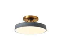 Wmmner Nordic Style Round Indoor Led Semi Flush Mount Ceiling Lamp Three-Color Dimmable Close To Ceiling Light Fixtures Ceiling Light For Kitchen Corridor Cloakroom(Dark,11.8In)/Gris/15.7In