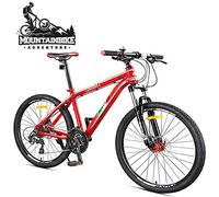 Wmmner Off-Road Mountain Bikes 27 Speed For Adults Men Women, Hardtail Mountain Trail Bike With Front Suspension, Aluminum Alloy Mountain Bicycle, Dual Disc Brake & Adjustable Seat,Green,24 Inch/Rojo/