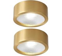 Wmmner Panel de Luz Led Empotrado, Downlight de Techo Ultradelgado, Foco de Latón, Lámpara Circular, Lámpara de Araña