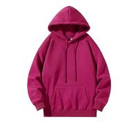 Wmmner Plain Hoodies for Men Casual Classic Basic Solid Fall Shirt Long Sleeve Men's Plus Size Pullover Drawsthooded Sweatshirts/Rosa/Xxl