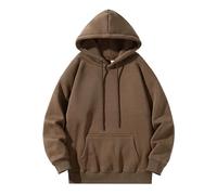 Wmmner Plain Hoodies for Men Casual Classic Basic Solid Fall Shirt Long Sleeve Men's Plus Size Pullover Drawsthooded Sweatshirts/Caqui/Xl