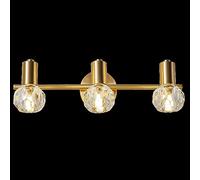 Wmmner Post Modern Brass Wall Lamps 2/3 Heads K9 Crystal Light Fixture - - Bedroom Bathroom Mirror Light,Chandelier/3 Lámparas