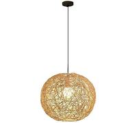 Wmmner Rattan Art Lantern Lamp Creativity Rattan Round Japanese Style E27 Hanging Light Handwoven Hollow Lampshade Chandelier With Adjustable Cord For Living Room Bedroom Tea House(30Cm)/un Color/35 c