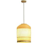 Wmmner Retro Bamboo Lantern Lamp Natural Wicker Woven Lampshade Chandelier Modern E27 Hanging Light Fixture Ceiling Lamp For Countryside Villas Restaurant Kitchen Living Room