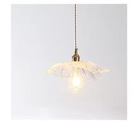 Wmmner Retro Fresh Style Full Copper Glass Flower Bedroom Bedside Chandelier Comedor Kitchen Home Decoration Light, Led Ceiling Lamp/Estilo a 30 cm/Tres Colores Ulz 000273 Naturaleza Blanca