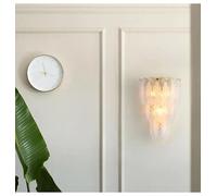 Wmmner Sala de Estar Restaurante Fondo Lámpara de Pared de Plumas de Cristal Luz Postmoderna Dormitorio de Lujo Amén Iluminación Interior Junto a la Cama/Luz Cálida/34Cm