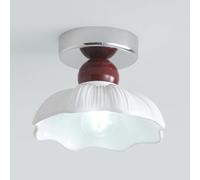 Wmmner Semi Flush Mount Ceiling Light Fixture, E27 Base Ceiling Light, Farmhouse Metal Close To Ceiling Lamp For Bedroom Stairs Hotel Living Room Kitchen Hallway/Blancas