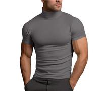 Wmmner Shirt For Men Summer Casual Pullover Short Sleeve Slim Fit Tee Shirts Solid Color High Collar Muscle Slim Fashionable Elegant Tees Tops Trendy Design Delicate Gym Workout Summer Short Sleeve Sh