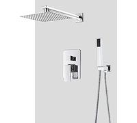 Wmmner Shower Head Handheld Showersprinkler, Bathroom Chrome Rain Shower Head Shower Wall Mounted Bathtub Bath Mixer Tap Beauty Bathroom Set Shower System-12-Inch 3-Way B,12-Inch 3-Way a