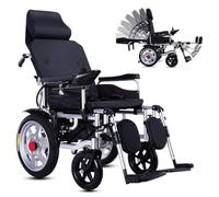 Wmmner Silla de Ruedas Eléctrica con Reposacabezas, Silla de Ruedas Eléctrica Plegable para Adultos, Respaldo Ajustable, Ángulo de Pedal, Capacidad de Peso 120 Kg, Batería de 20 a Ulz 000254 Silla de