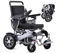 Wmmner Sillas de Ruedas Eléctricas Compactas Plegables Y Ligeras para Adultos, Sillas de Ruedas Motorizadas Todo Terreno para Personas Mayores con Motor de 500 W, Silla de Viaje Eléctrica Aprobada por