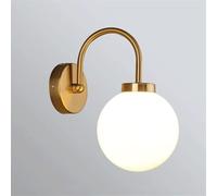 Wmmner Simple Glass Wall Sconce Creative Milky White Lampshade Wall Light Single Head Lighting Fixture, G9 Lamp Holder Indoor Decorative Wall Mounted Lights For Hallway Living Room Dining Room(Gold)/O
