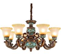 Wmmner Simple V-Intage Noble Bedroom Light Classical Suspension Hanging Light Retro Living Room Restaurant Hanglamp, (6 Lights)/8/Luces