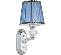 Wmmner Simple Wall Lamp Living Room Bedroom Bedside Wall Light With Blue Fabric Shade Aisle Wall Sconces, Chandelier(Silver,2Pack)/Plata/1 Paquete Ulz 000348 2 Paquetes