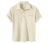 Wmmner Spandex Shirt Men Short Sleeve Shirt For Men Lightweight Short Sleeve Shirts Tops Workout Athletic T-Shirts Relaxed Fit Solid Color Button Lapel V Neck Tees Tops Casual Down Fashionable Clothes