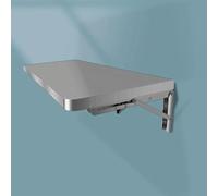 Wmmner Stainless Steel Folding Dining Table - Wall Mounted Space Saver, 40X30Cm Vertical Drop Leaf Table For Laundry Room, Kitchen, Compact Design With Metal Support