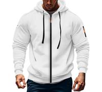 Wmmner Sudadera con Capucha con Cremallera, Cuerda, Músculo Delgado, Elegante, Moderno, de Moda, Delicado, Suéter Que Sale Dasudaderas con Cremallera Completa Ily, Abrigo Casual de Manga Larga/Blancas