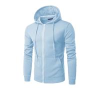 Wmmner Sudadera con Capucha con Cremallera para Hombre, Color Sólido, Cremallera Frontal Completa, Ajuste Ajustado, Bolsillos Clásicos, Cuerda, Estilos Casuales, Sudaderas, Manga Larga, Entrenamiento,
