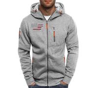 Wmmner Sudadera con Capucha con Cremallera para Hombre Slim Fit Cool Graphic Cómodo Bolsillo en el Pecho Draw Stcontraste Zipper Sudaderas de Invierno Manga Larga Entrenamiento Gimnasio Ropa Al Aire L