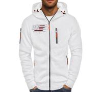 Wmmner Sudadera con Capucha con Cremallera para Hombre Slim Fit Cool Graphic Cómodo Bolsillo en el Pecho Draw Stcontraste Zipper Sudaderas de Invierno Manga Larga Entrenamiento Gimnasio Ropa Al Aire L