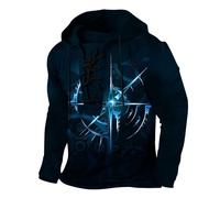Wmmner Sudadera con Capucha para Hombre a Rayas Bloqueo de Color, Patrón de Diseño Frontal con Cordones, Cordón Muscular Delgado Retro de Manga Larga, Sudaderacamisas Casual Moda Otoño Look Moderno/Az