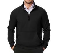 Wmmner Sudadera con Cremallera de 1/4 para Hombre Sudadera con Medio 1/4 de Cremallera Y Bolsillo Suéteres Polo de Invierno Y Otoño Camisetas Henley de Manga Larga/Sudadera con Cremallera Y Capucha pa