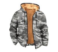Wmmner Sudadera con Cremallera para Hombre, Camuflaje Gráfico de Moda, Bolsillos de Cuerda, Ajuste Regular, Sudadera Térmica Cómoda, Moderna, Casual, Cómoda, Otoño, Al Aire Libre, Manga Larga/Verde Me