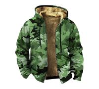 Wmmner Sudadera con Cremallera para Hombre, Camuflaje Gráfico de Moda, Bolsillos de Cuerda, Ajuste Regular, Sudadera Térmica Cómoda, Moderna, Casual, Cómoda, Otoño, Al Aire Libre, Manga Larga/Verde Os